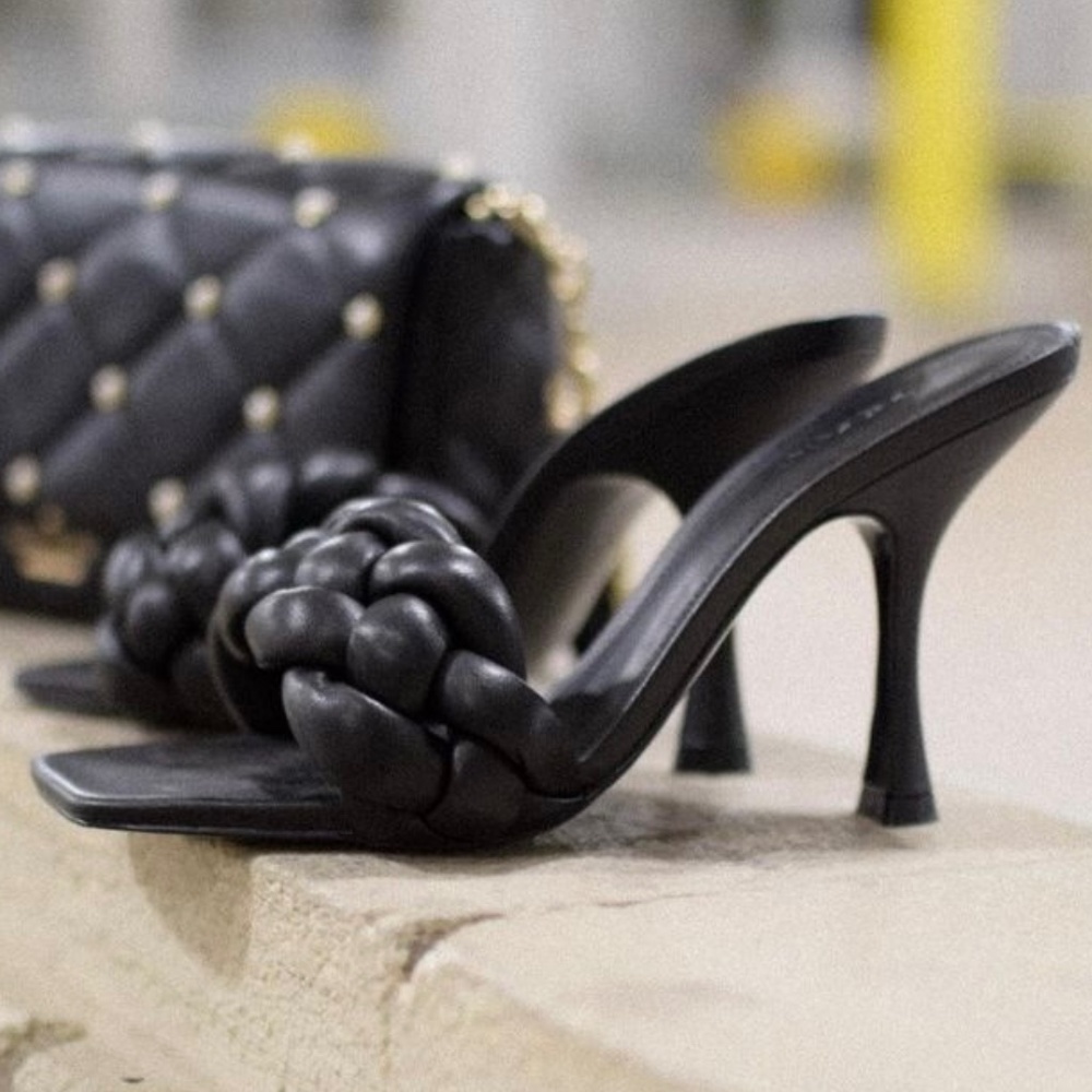 Bottega Veneta Inspired Mango Braided Genuine Leather Sandal Size: 40 EU USA 9